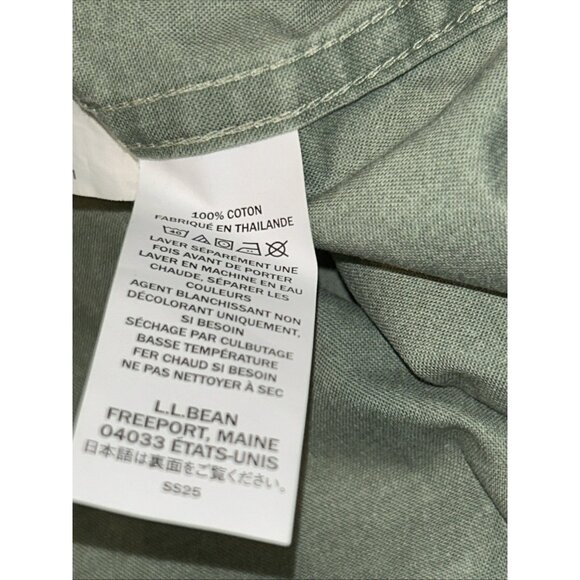 L.L. Bean Men's Sunwashed Canvas Shirt XXL Traditional Fit Bay Leaf 270133 New - Picture 8 of 10